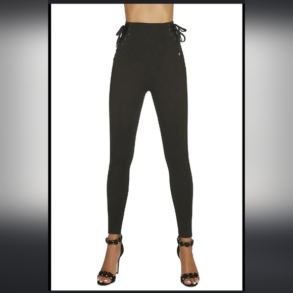 Zara Pants & Jumpsuits Zara Legging Collectionblack Waist Lace Up